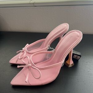 Forever 21 Pink Bow Mesh Heels